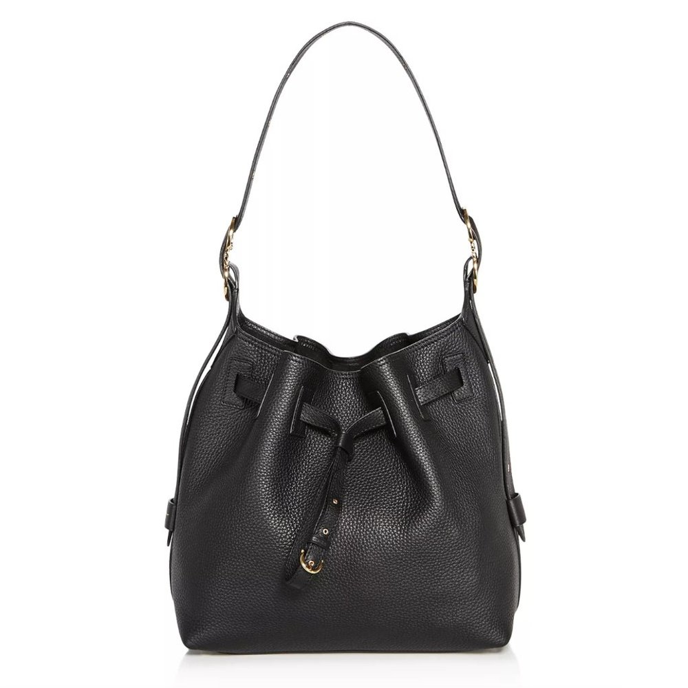 Salvatore Ferragamo Carla Pebbled Leather Bucket Bag